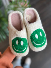 Load image into Gallery viewer, Green Happy Face Slippers
