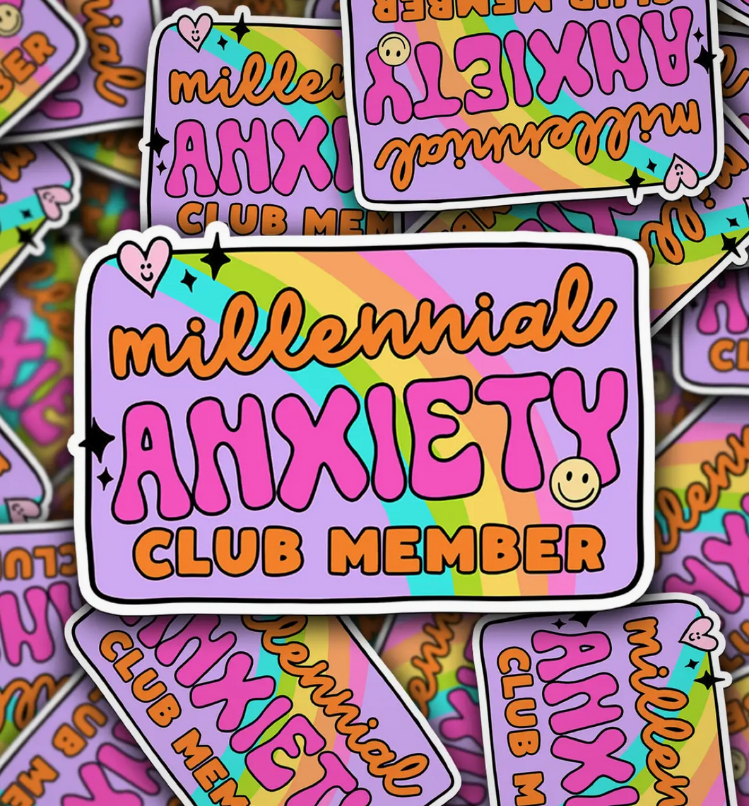 Millennial Anxiety Club Member Sticker