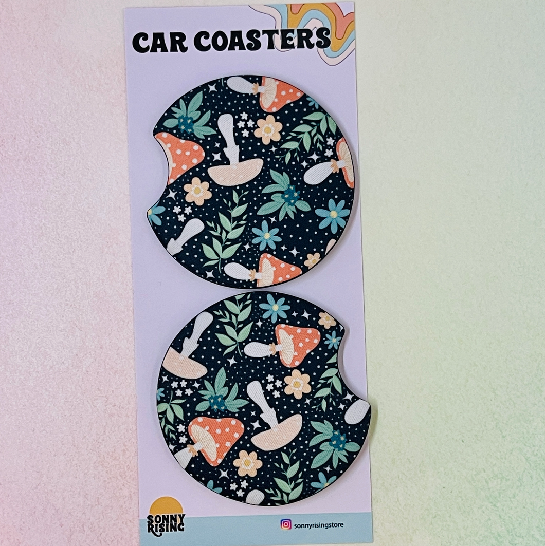 Cottegecore Mushroom Car Coasters