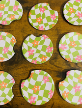Load image into Gallery viewer, Groovy Daisy Car Coasters
