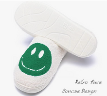 Load image into Gallery viewer, Green Happy Face Slippers

