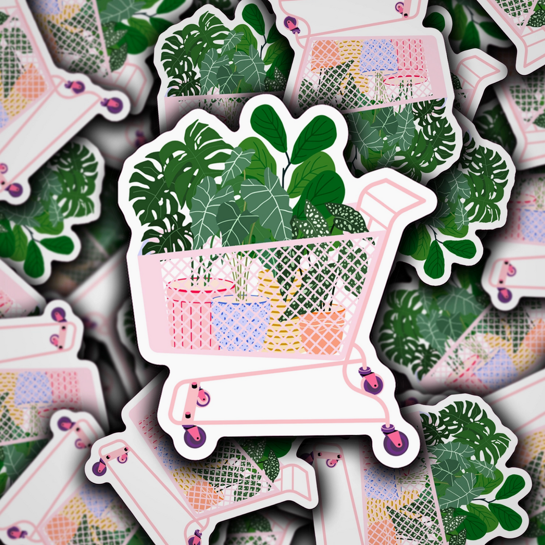 Plant Shopping Cart Sticker