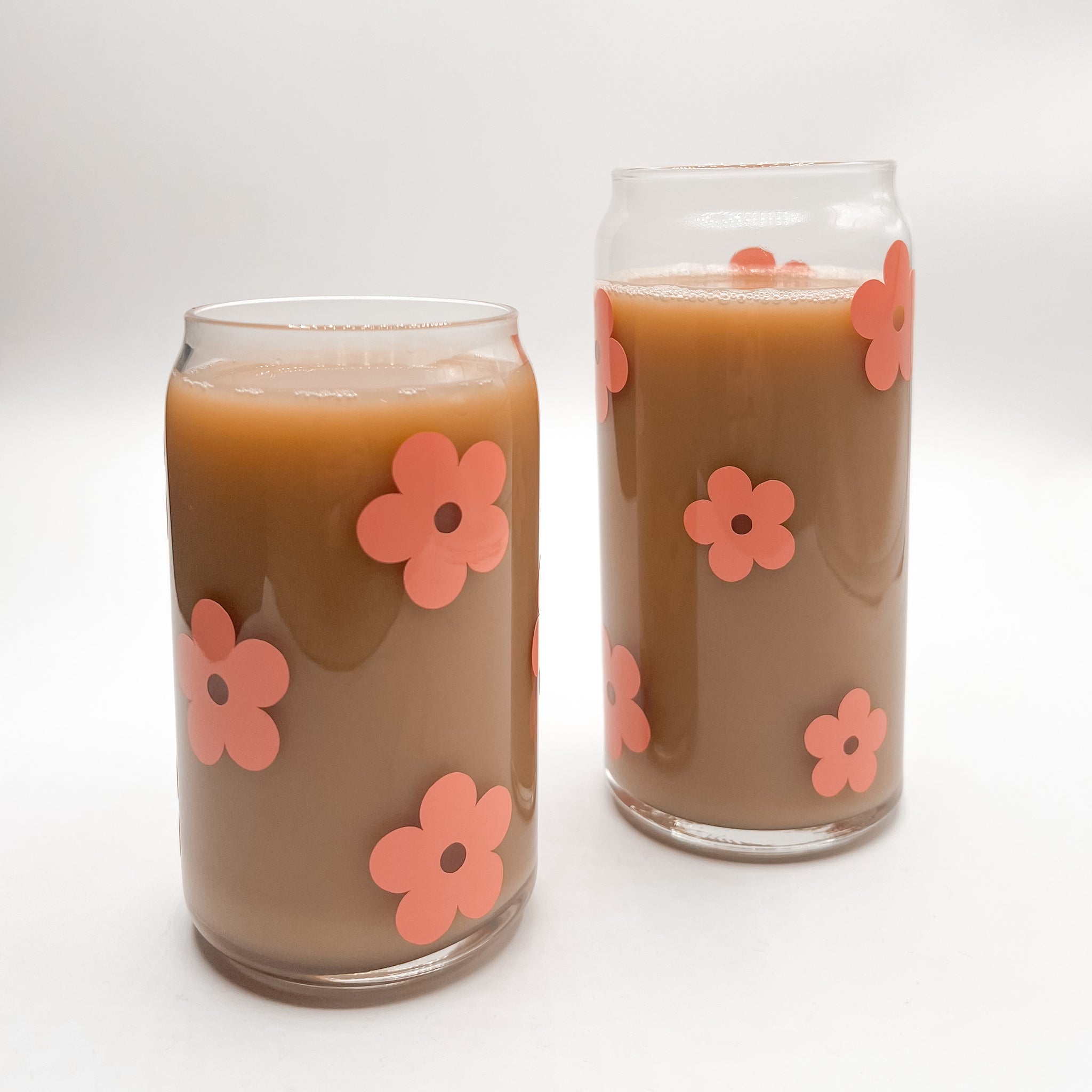 20oz Retro Flowers Glass Cup – Penny & Co